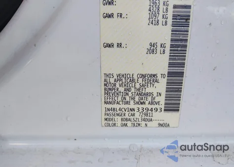 2022 Nissan Altima Sr Fwd z USA, uszkodzony, nr VIN 1N4BL4CV1NN339493